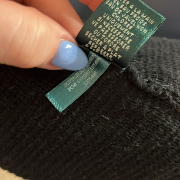 LRL Wrap Cardigan Sweater Linen Blend Concho Button Faux Leather Trim Size XS - Picture 12 of 12